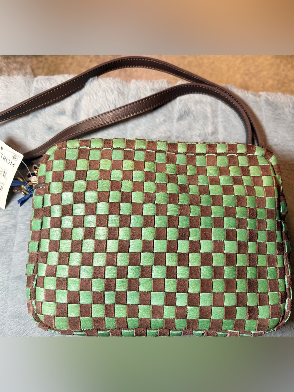Brand new Clare V midi sac in deep pine and chocolate NWT - Picture 7 of 8